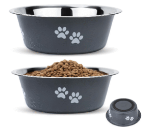 PETTOM 2er Pack Edelstahl Hundenapf (1560ml), Hundenapf aus Edelstahl mit rutschfestem Silikonboden