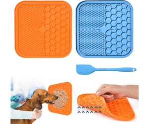 AiQInu Hundeleckmatte mit Saugnapf, 2er Pack Leckmatte Hund BPA-frei mit 1 Silikonspatel